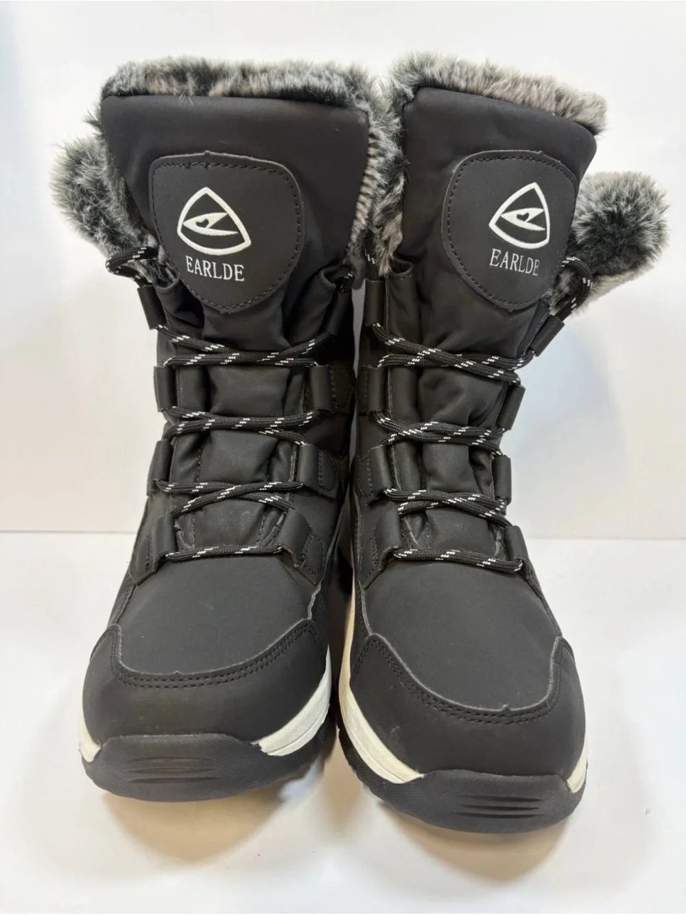 Women's Black Faux-Fur Winter Boots - Insulated Snow Boots